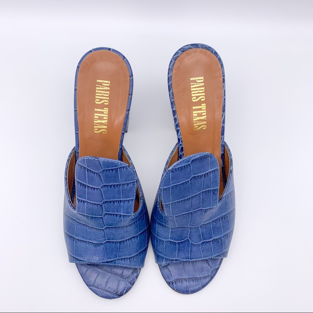 Paris Texas Embossed Leather Python Blue Heeled B… - image 3